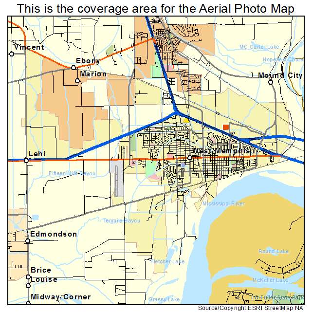West Memphis, AR location map 
