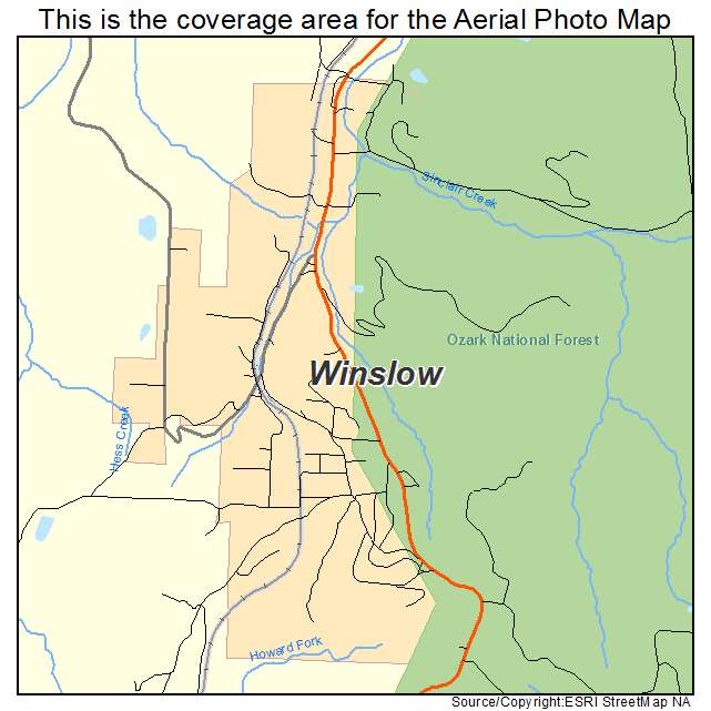 Winslow, AR location map 