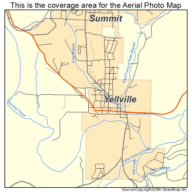 Yellville, AR location map 