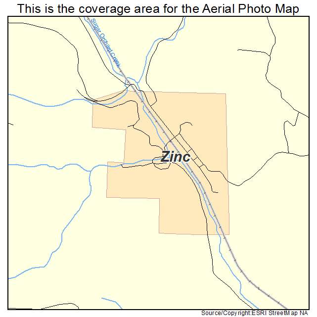 Zinc, AR location map 
