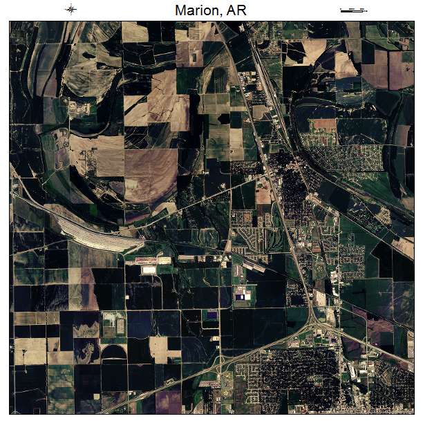 Marion, AR air photo map