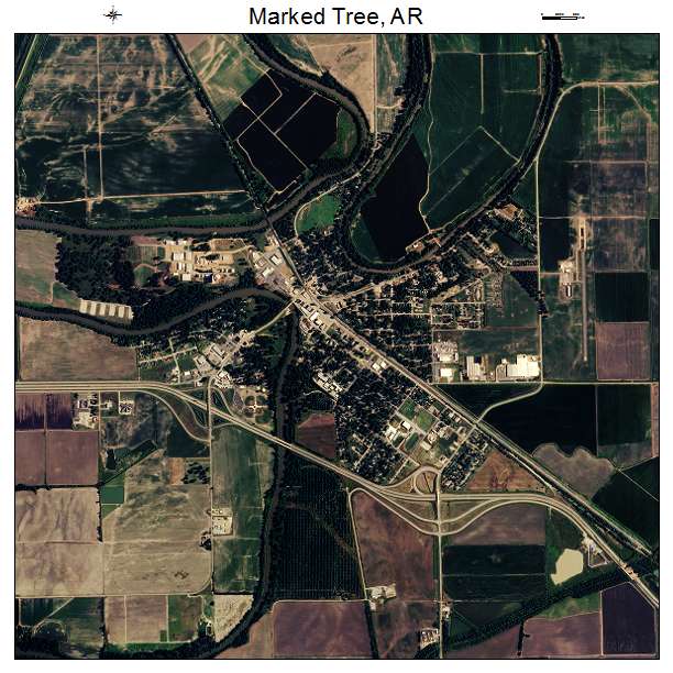 Marked Tree, AR air photo map