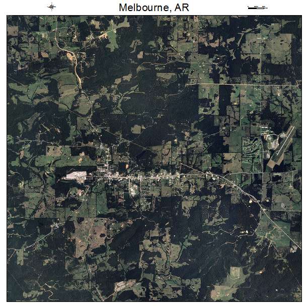 Melbourne, AR air photo map