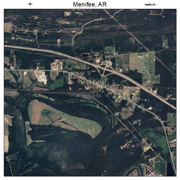 Menifee, AR air photo map
