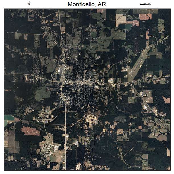 Monticello, AR air photo map