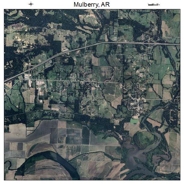 Mulberry, AR air photo map