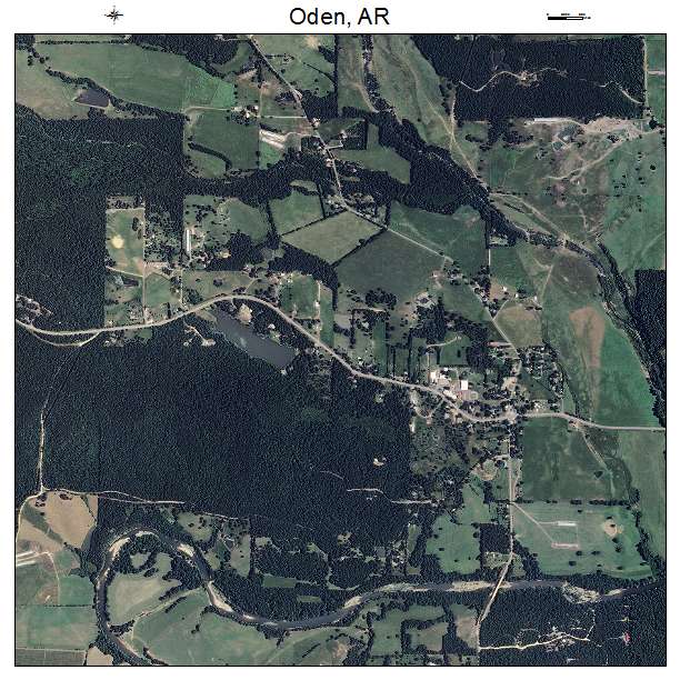 Oden, AR air photo map