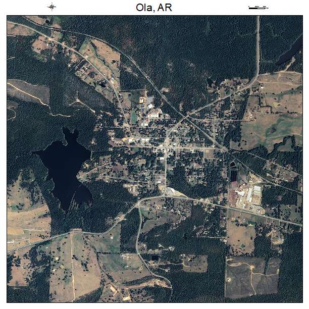 Ola, AR air photo map