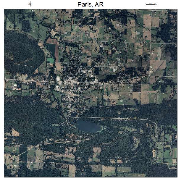 Aerial Photography Map of Paris, AR Arkansas