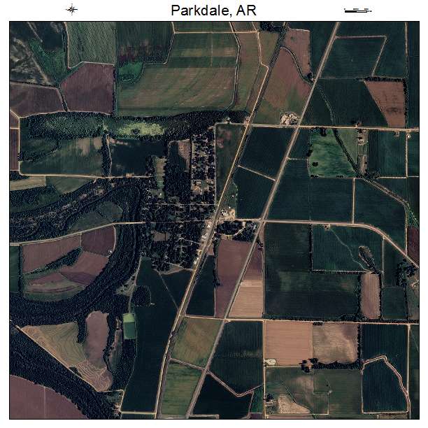 Parkdale, AR air photo map