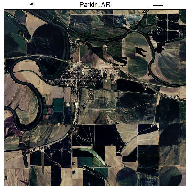 Parkin, AR air photo map