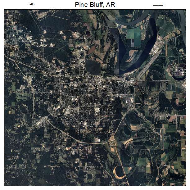 Pine Bluff, AR air photo map