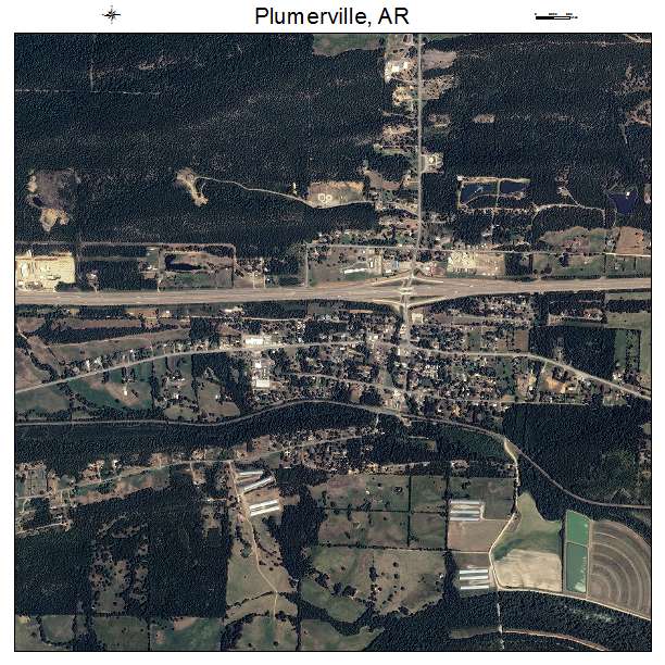 Plumerville, AR air photo map