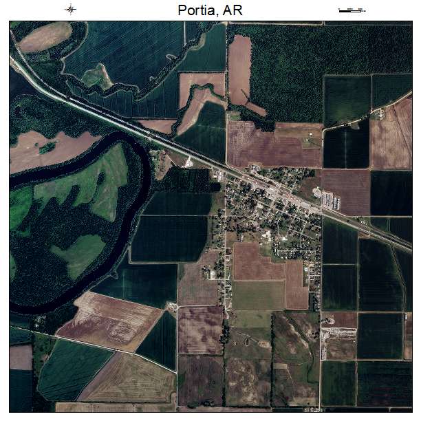 Portia, AR air photo map