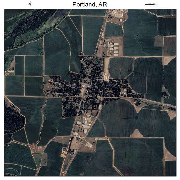 Portland, AR air photo map