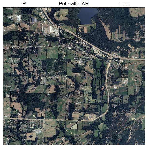 Pottsville, AR air photo map