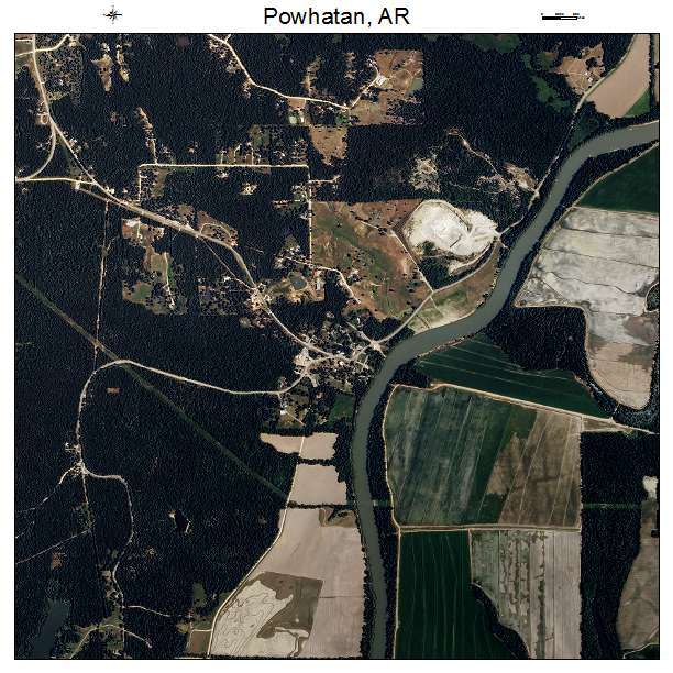 Powhatan, AR air photo map