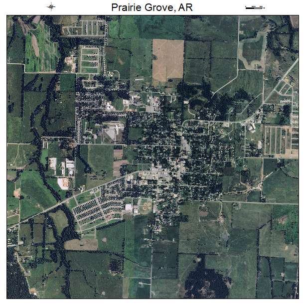Prairie Grove, AR air photo map