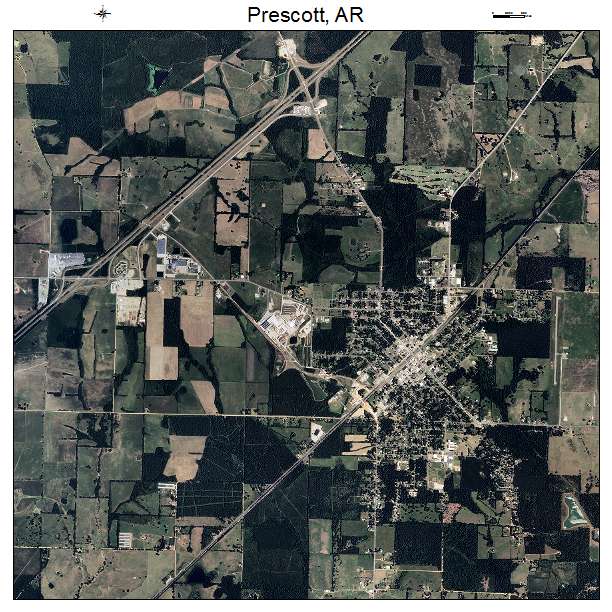 Prescott, AR air photo map
