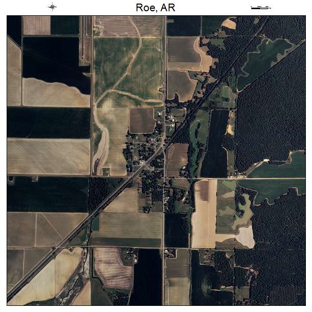 Roe, AR air photo map