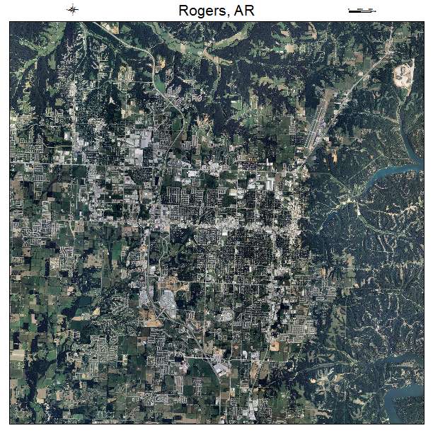 Rogers, AR air photo map