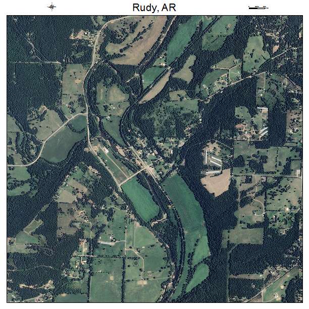 Rudy, AR air photo map