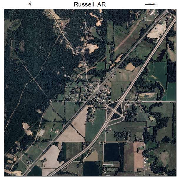 Russell, AR air photo map