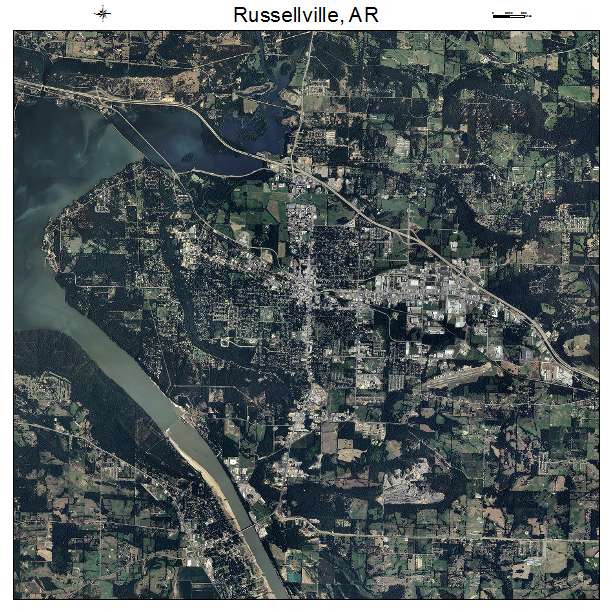 Russellville, AR air photo map