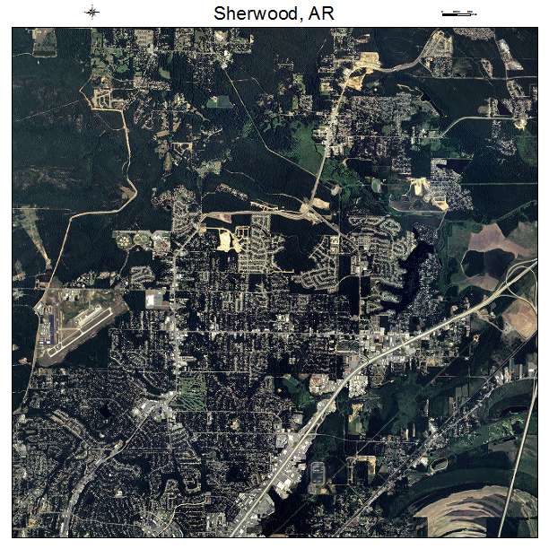 Sherwood, AR air photo map