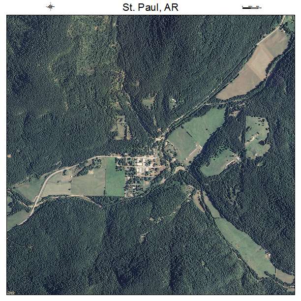 St Paul, AR air photo map