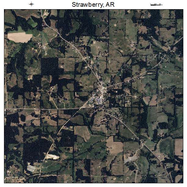 Strawberry, AR air photo map