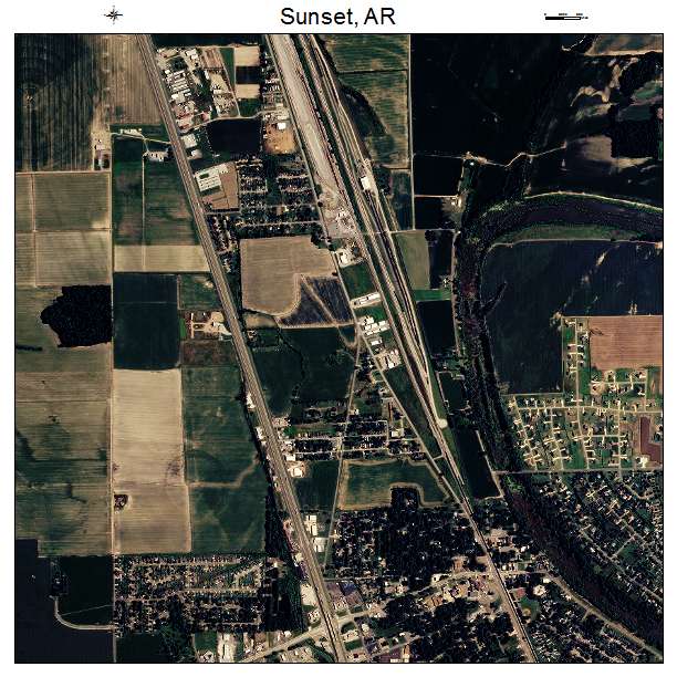 Sunset, AR air photo map