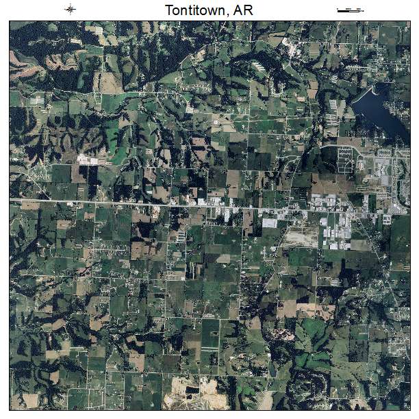 Tontitown, AR air photo map