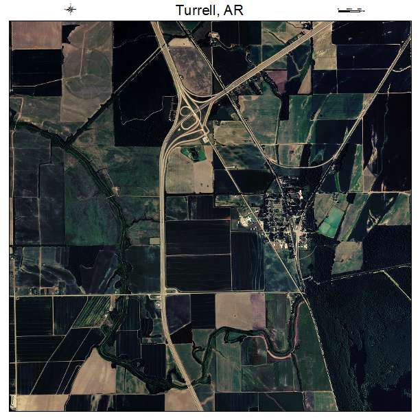 Turrell, AR air photo map