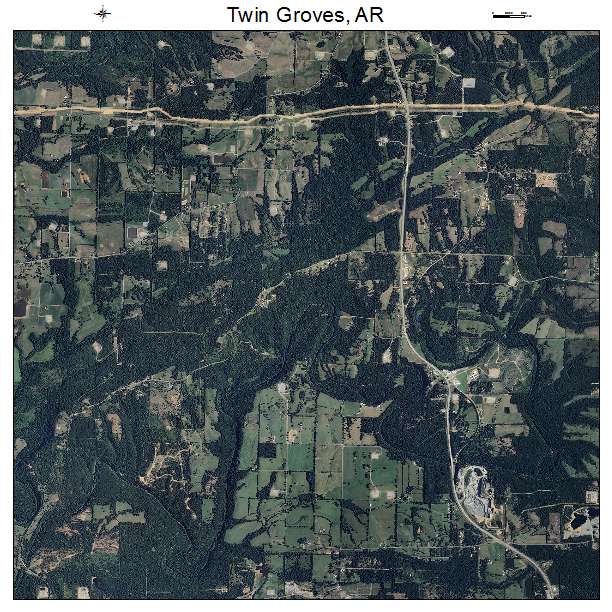 Twin Groves, AR air photo map