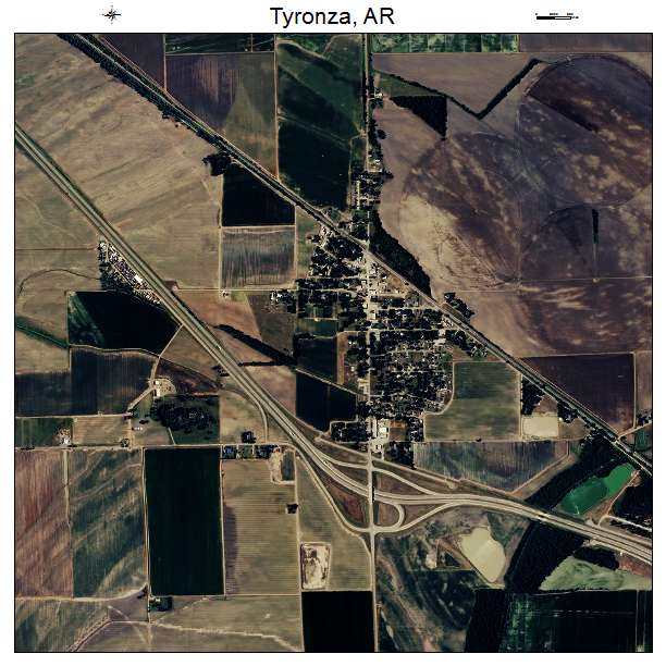 Tyronza, AR air photo map