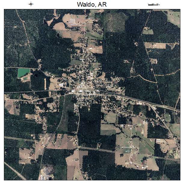 Waldo, AR air photo map