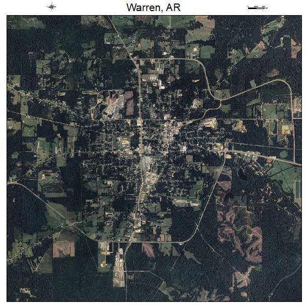 Warren, AR air photo map