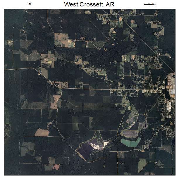 West Crossett, AR air photo map