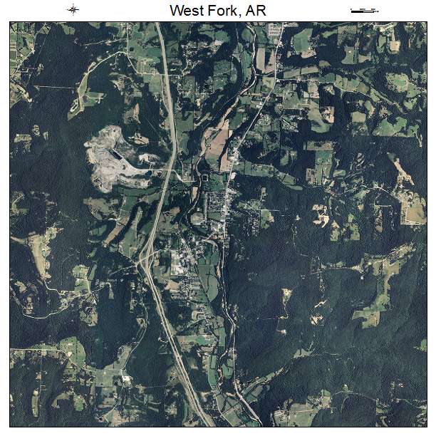 West Fork, AR air photo map