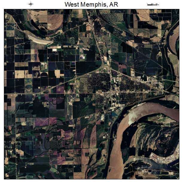 West Memphis, AR air photo map