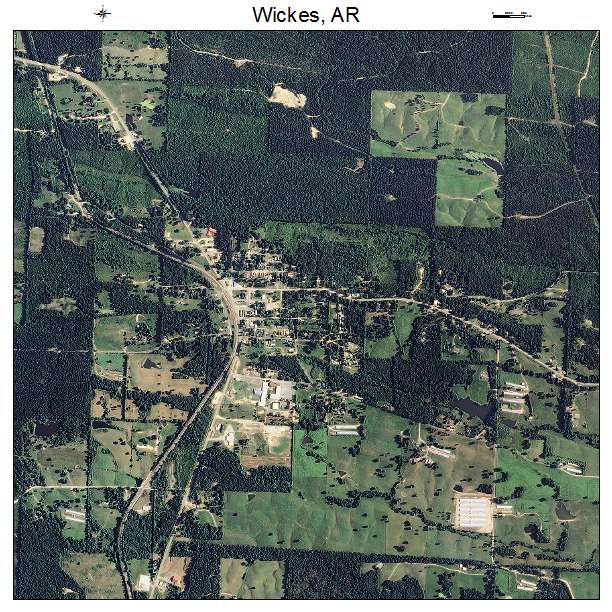 Wickes, AR air photo map