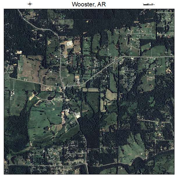 Wooster, AR air photo map