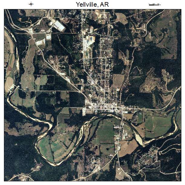 Yellville, AR air photo map