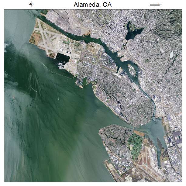 Alameda, CA air photo map