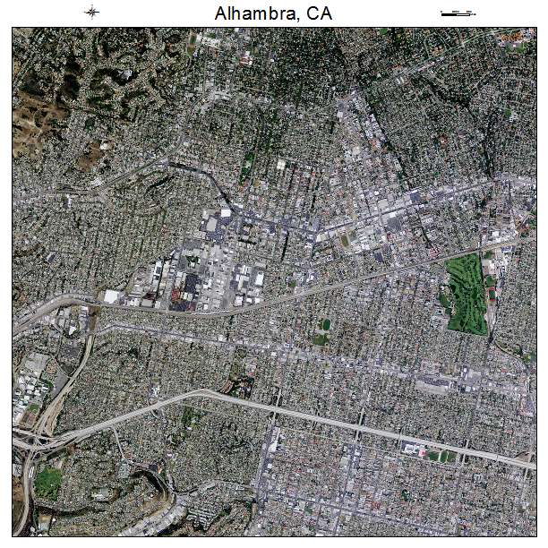 Alhambra, CA air photo map
