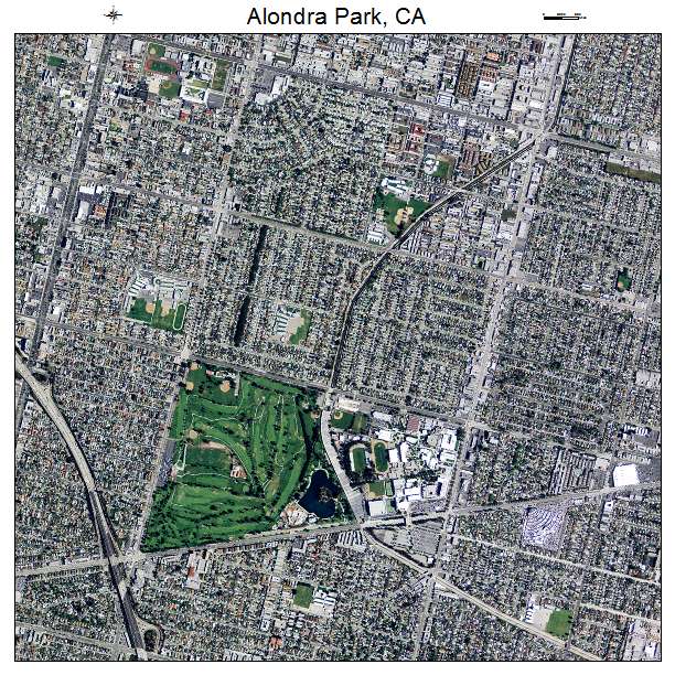 Alondra Park, CA air photo map