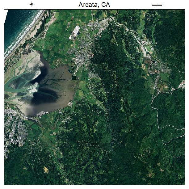Arcata, CA air photo map