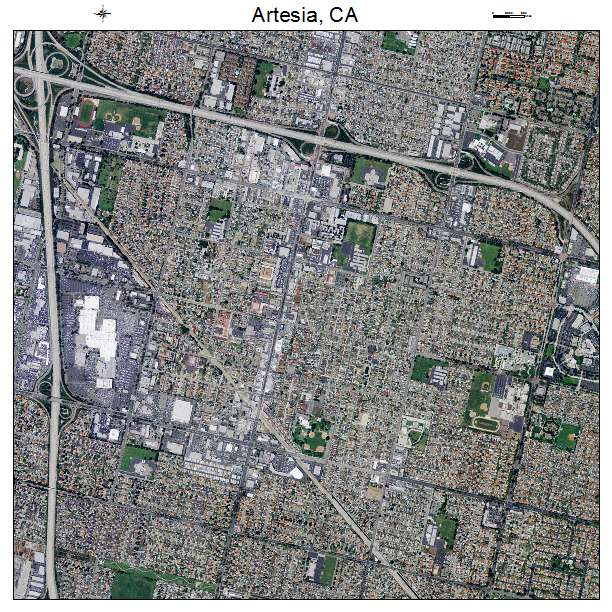 Artesia, CA air photo map