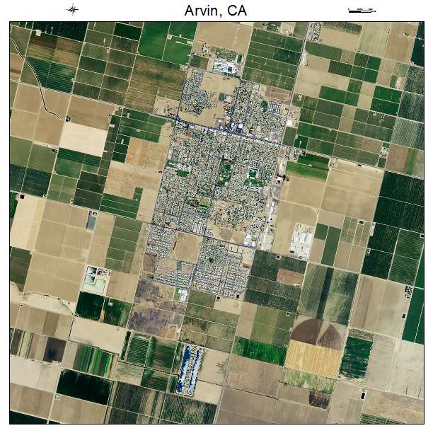 Arvin, CA air photo map